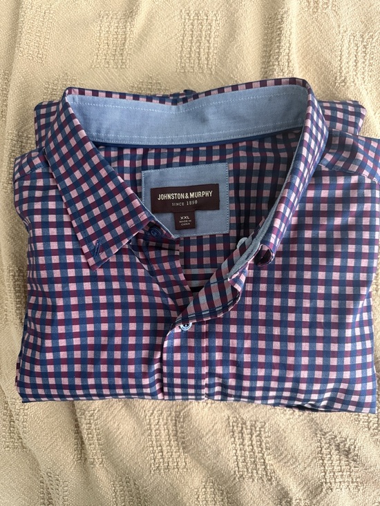 Johnston & Murphy Other - Johnston & Murphy Purple and Pink Gingham Button-Down Shirt
